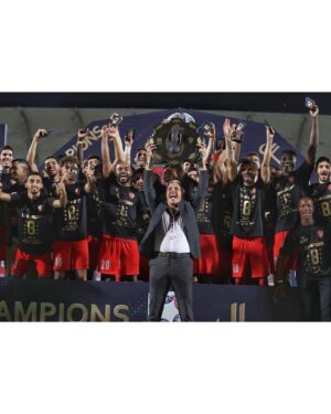 Hernán Crespo Instagram - Campeones de la Liga de Qatar! @qsl
Quiero felicitar a todo el grupo de jugadores, a los que jugaron mas y a los que no jugaron tanto, porque todos han colaborado mucho para mantener el nivel que hemos tenido durante todo el año. 
Ha sido un año con muchas dificultades, por eso valoro mucho la actitud que hemos tenido todos para afrontar toda situación que se nos ha presentado. 
El fútbol no es constante y permanente, pero sí lo es la actitud y el trabajo que uno decide hacer. 
Quiero agradecer a todos los jugadores, a mi cuerpo técnico y a todas las personas que día a día trabajan en el club y cuidan cada detalle, ayudando a lograr un ambiente de trabajo profesional.

Champions Of the Qatar stars league!  @qsl 
I want to congratulate the whole group of players, those who played more and those who did not play as much, because they have all collaborated a lot to maintain the level we have had throughout the year.
It has been a year with many difficulties, that is why I value very much the attitude we have all had to face every situation that has been presented to us.
Soccer is not constant and permanent, but the attitude and the work that one decides to do is.
I would like to thank all the players, my coaching staff 
and to all the people who work day by day in the club and take care of every detail, helping to achieve a professional work environment.