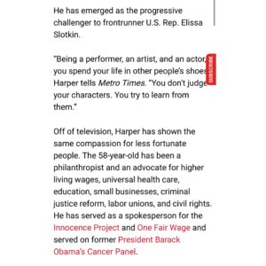 Hill Harper Instagram - Excited to share my journey and vision for Michigan in this Metro Times article. My commitment to empathy, advocacy, and progressive values drives me every day. Let’s build a brighter future together! Read more, join the movement, and donate by clicking the link in my bio. #HillHarperForSenate #ProgressiveValues #EmpathyInAction