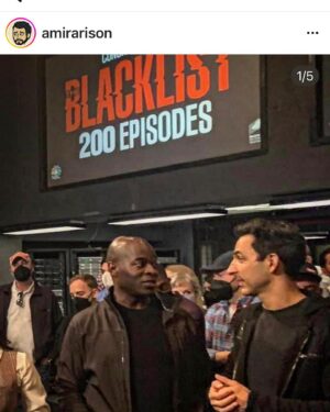 Hisham Tawfiq Instagram - Celebrating the 200th episode of The Blacklist! Humbled and Honored to be on this journey. Thank you all for watching and the continued support 🙏🏿 #TheBlacklist #Dembe #DembeLoyals