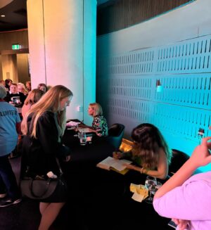 Holly Ringland Instagram - A couple of weeks ago I was in Sydney trying to calm my nerves: I was on my way to the biggest event of my writing career. As I got into my taxi, I recalled something Sam had said to me earlier: “don’t forget to give yourself a moment to take this in.” When I found that moment en route, I also found 14 year old me, clacking away on my secondhand IBM, writing my heart out. Funny how quickly our younger selves can bring sense and courage to a moment: I kept that nerdy, emotionally-porous kid close to me as I stood in the wings of Sydney’s City Recital Hall with @juliabaird and @michaelakalowski - two women I greatly admire. I kept that kid close as my heart pounded while we walked onto the stage and took our seats. For the next hour in that stunning venue we talked about creativity, joy and grace in front of a warm, generous crowd. I was humbled when Michaela asked me to speak about one of my favourite sections from The House That Joy Built: creativity is the light we leave on inside of ourselves, no matter how long we’ve resisted or neglected our own homecoming. Always shining, no matter how dim. Always waiting, for us to return. (At that point, in my mind’s eye, 14 year old me turned at her keyboard and gave me a nod of approval.)

Heartfelt thanks to Michaela, Julia and everyone who joined us. To readers who waited patiently in the signing line. To @sydwritersfest for inviting me to be a part of something so special. To the festival volunteers, staff and booksellers who made the magic happen. To Will and Theresa, ASL interpreters. And special shout out to the sound crew who played us off stage to my beloved Pearl Jam.

To allow ourselves to feel joy and to choose grace is often difficult. To embody either/both is the best of who we are and what we have to offer each other. In the words of poet Ross Gay, from The Book of Delights: “What if we joined our sorrows, l’m saying. I’m saying: What if that is joy?” This event was a powerful reminder of how important it is to share stories of imagination, humanity and courage. It was a career highlight, honour and privilege. I am so grateful to have been a part of it.
