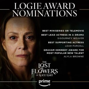 Holly Ringland Instagram - Heartfelt congratulations to the hundreds of people behind the screen adaptation of The Lost Flowers of Alice Hart - 4 Logie Award Nominations!

Huge, celebratory congratulations to Sig and especially to @leahpurcell on her first Logie nomination. Roaring standing ovations for @alylabrowne. And wholehearted congratulations to @asherkeddie on her Gold Logie nomination for Most Popular Personality on Australian Television.

This year there will be a few changes to the awards, with the public now able to have their say on every award that is up for grabs on the night.

The three ‘Most Popular’ awards will be decided purely by public vote, while the ‘Best’ categories will be decided by a combination of industry judge scores and public votes.
 
Voting will open for all awards from 6.00pm AEST Sunday June 23 and remain open until 7pm AEST Saturday 17. 

The Graham Kennedy Award for Most Popular New Talent, which Alyla is nominated for, closes 7:30pm AEST Sunday 18 August 2024. 

Vote at tvweeklogies.com.au

❤️‍🔥🌸