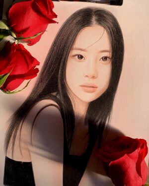 Hong Hwa-yeon Instagram - 3월에 찍은 사진과 언니의 정성이 가득 담긴 소중한 그림!!! 🌹✍️❤️ 긴머리가 그리워요~~~❤️‍🩹