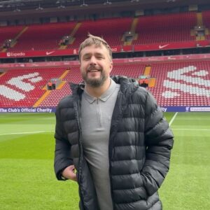 Iain Stirling Instagram - What a day yesterday was! Thank you to @liverpoolfc for allowing Chelcee and I to host the Legends match once again. What a buzz. Torres is my new best friend. Loads of money raised for the Foundation. Happy days!