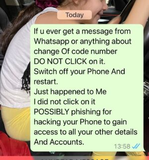 Ida Nerina Instagram - PSA This just happened to me and I shared with my mum. So PLEASE BE AWARE everyone. #doNOTclick on anything via WhatsApp or anything! I did NOT. It was a pop up msg on my home screen. Even had “… that you requested” “use this 6 digits to continue using your WhatsApp” I was a little panicked so I didn’t take a screenshot but thankfully dodged a bullet.