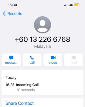 Ida Nerina Instagram - PSA 
I just received a call from this number- 013 2266768

Chinese accented lady
“Hello boleh saya cakap sama cik Eeda?”
“ yes, who is this?” “Oh Ini panggil an dari Allianz insurance!” (Sounds urgent!) “right then, how can I help you..?” In a lazy Mat salleh drawl… 
Slight pause

Toot toot toot *

She hung up.

Bottom line, you just speking English like you own it and they will takut to continue. 
Bo layan.