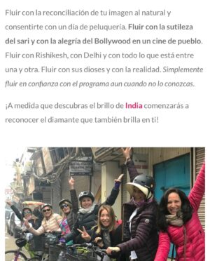 Ileanna Simancas Instagram - ¿Quieres viajar a India, pero te da miedo hacerlo sola? 

Sé que es aterrador, pero también se lo que tu vida podría ser después de esta experiencia transformadora.

 ¿No valdría la pena enfrentar tus miedos y dar este gran paso hacia tu crecimiento personal? 

A mí me lo valió en el 2008, mi vida nunca fue la misma después de 6 meses allí. Y sé que la tuya también cambiará. 

India es para sumergirte en su cultura, en sus creencias y en su sabiduría. Es un destino para la tranquilidad y el alboroto, para recorrer y descansar, para alegrarse y asustarse, para comprender y confundirse, para ver y creer… Es el colapso y la armonía, el caos antes de la paz, la belleza que se descubre cuando se mira más allá de lo evidente, pero, sobre todo, India es un lugar en donde perderse es el único camino para encontrarse.

Escríbeme por DM y agendamos una llamada ❤️ 

#ileannasimancas #lilithsindia2024
