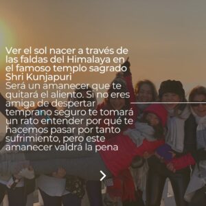 Ileanna Simancas Instagram - Todos en esta vida necesitamos un maestro de quien aprender y con quien intercambiar ideas, sino ¿por donde empezamos, y como continuamos subiendo peldaños?

Puede tener mil formas, ser una persona, un profesional en la materia, puede hasta ser un amigo o un familiar… pero yo he descubierto con el pasar de los años que hay un gran maestro.. EL AVIÓN ✈️ 

Viajar es la mejor terapia, y en especial un UN VIAJE CON PROPÓSITO son viajes llenos de cuestionamientos, de interrogantes, viajes que hacemos para reinventarnos, reencontrarnos, romper con los miedos, salir de nuestra zona de confort. Los viajes con propósito están llenos de todo lo que nos gusta, pero cada cosa que hacemos es vivida a conciencia.

Son viajes que nos producen un poco de ansiedad, mariposas en el estómago, mucha emoción, y otro poco de angustia; y sobre todo son viajes que al terminarlos generalmente nunca volvemos a ser los mismos y son sucedidos por medianos o grandes cambios de vida, transformaciones significativas de crecimiento interior.

¿Lista para viajar con propósito a INDIA?
Nos vemos del 25 oct al 8 nov 
Sino has pedido información… no tardes, y escríbenos por DM 

#ileannasimancas #lilithsindia2024