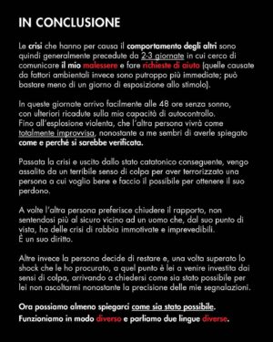 Immanuel Casto Instagram - Condivisione personale su di un tema piuttosto serio (ne approfitto per avvisare che alcuni passaggi possono disturbare chi è sensibile al tema della violenza), ma in questa caption ve lo presento in modo ironico, dicendo che è la risposta alla domanda "Manuel, ma tu ti arrabbi mai?".

Aggiungo solo una nota tecnica. Le crisi che descrivo vengono definite MELT DOWN.

Nel post non uso il termine solo perché non faccio divulgazione tecnica e non mi rivolgo  ad una platea necessariamente interessata all’argomento, quindi preferisco evitare termini di settore e descrivere direttamente il fenomeno.