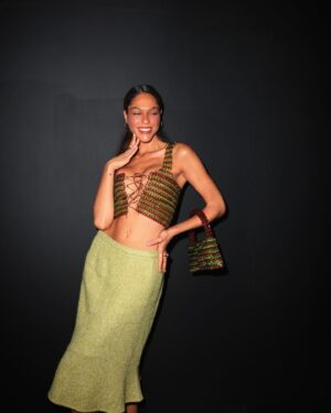Índia Branquinho Instagram - Support your local artists 🎨 
@lisboafashionweek wearing @beatstockk photographed by @joaopaulo____________ accompanied by @lagence_lisboa 
💚🤎💚