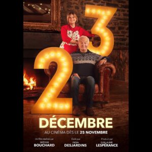 India Desjardins Instagram - Je vous présente quelques personnages de #23décembrelefilm dans ces premières affiches ! ✨

🎇Elsa et David 
(Virginie Fortin et Sacha Charles)

Elsa est célibataire et très heureuse comme ça (sauf une fois… à Noël!) et David est son ami d'enfance, qui habite maintenant à Londres, sur qui elle avait un kick à 9 ans. 

🦃Marie-France et Normand
(Guylaine Tremblay et Michel Barrette)

Marie-France tente d'organiser un Noël parfait pour sa famille pendant que son mari, Normand, se sent confronté par toutes sortes de réalités sociales qui bousculent ses traditions.

🤰🏻🚞🙋🏻‍♂️Stéphanie et Alex
(Catherine Brunet et François Arnaud)

Des amoureux très complices qui attendent leur premier enfant réalisent que leur vie va bientôt changer.

👩🏻‍💼🐾🧑‍🍳Chloé et Gabrielle
(Bianca Gervais et Christine Beaulieu)

L’une est directrice du château Frontenac, l’autre en est la chef de cuisine. Elles ont une grosse soirée à organiser alors que leur vie personnelle déborde. 

💿Antoine et Jessica 
(Stéphane Rousseau et Catherine Souffront)

Antoine est un chanteur qui lance un album de Noël et dont la relationniste de presse lui organise une tournée de promo à Montréal et Québec.

🪅La journée de l'avant-veille de Noël, leurs destins s'entremêleront!

 🍿Au cinéma dès le 25 novembre!

P.S. Un petit mot sur ces actrices et acteurs extraordinaires… Quel honneur de les voir donner vie à des personnages qui sont restés si longtemps dans ma tête! Chacun.e ajoute sa touche personnelle et j’adore tout! ♥️

Réalisé par @bouchardmiryam 
Produit par @guillaume_lesperance