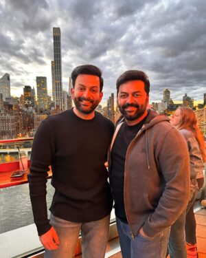 Indrajith Sukumaran Instagram - Bro bonding in New York! ❤️

#L2E #Empuraan #Nowfilming