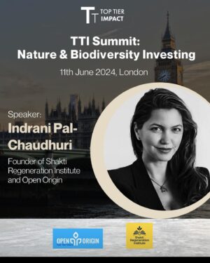 Indrani Pal-Chaudhuri Instagram - What’s the financial cost of losing our planet’s biodiversity? $44 trillion US is at risk annually - and the consequences for life on our planet are dire. Can indigenous empowered green AI and green bonds save us?

I’m looking forward to speaking at Top Tier Impact’s Nature Investment Summit. 

On June 11th in London, TTI is gathering asset allocators, asset managers, policymakers, and innovators to discuss the opportunities & challenges we face to protect biodiversity and scale nature as an asset class. More about the summit here: https://lnkd.in/eSRnKK3V

Don’t miss out on making a difference in the rise of nature as an asset class.

Will you join us? Request your invitation here: https://lnkd.in/eSRnKK3V

Use the discount code “INDRANI20” for 20% off.

#climateinvesting #natureinvesting #biodiversity #nbs #natureassets #TheRegenerationGeneration #OpenOrigin #ShaktiRegenerationInstitute (SRI)