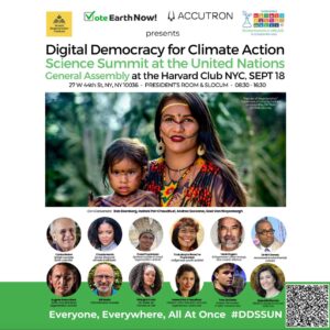 Indrani Pal-Chaudhuri Instagram - Thanks to all our amazing speakers! I’m honored to be co-convenor of the Science Summit at the Science Summit at United Nations General Assembly (UNGA), Session on Digital Democracy for Climate Action.  @harvardclubnyc, 09/ 18, 8:30-4pm.

Bringing together Nobel Prize winners and thought leaders in science, technology, and the arts, with Indigenous leaders whose knowledge and practices have protected ecosystems for thousands of years, this session examines approaches to co-creating a more regenerative future. With an exhibition of Heroes of Regeneration.

I’m moderating “Future Visions: Creativity, Collaboration, Indigeneity, and Regeneration." 

Speakers include: 
#CarlosNobre #nobelprize winner
@henkrogers founder #BlueOceanAlliance and @tetris_official 
#BillWeihl founder @climatevoiceorg 
@rickykej 3 time #Grammy winning musician and @unitednations Goodwill Ambassador
Dror Benshetr 
#TomDeSanto founding producer/writer of #XMen and #Transformers 
#CraigHatkoff founder Tribeca Film Festival
Tracy Rector, Nia Tero 
#PuwePuyanawa, Spiritual Leader of the #Puyanawas “Protectors of the Sacred Forests” @puyanawaoficial @puwejose 
 @txukukaytxi_puyanawa Youth #Indigenous Activist
@genebraverock, leading Indigenous actor #Blackfoot activist
@chanteharris_ Harris, climate innovator #Obama Administration advisor 
@SamiraKhan, Director, Global Public Affairs Microsoft 
#WesleyPowell CEO #OpenOrigin 
#johnBalbach State of the World Forum
#MKDorsey
@Ian Monroe
#DavidDuncan “The Voyage of Sorcerer II: The expeditions that unlocked the secrets of the ocean’s microbiome “
Wangari Kuria “farmer on fire” Forbes 40 under 40

Join us on zoom for virtual attendees:
https://lnkd.in/dxKsu-pY?

Many thanks to my wonderful co-convenors #RobEisenberg, #AndreaSoccorso and #GaëlvanWeyenbergh, non-profits @voteearthnow_ Now, @ShaktiRegenerationInstitute (SRI), AV production by #DXStudios #GKReid @Oona Titan, @earthshotlabs Labs, and sponsor @AccutronWatch.

Everyone. Everywhere. All. At. Once.
 #climatetech #naturebasedsolutions  #DDSSUN #UnitedNations