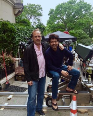 Irrfan Khan Instagram - With our cameraman chris at upper west NY shooting movie #thepuzzle #lifeofanactor #newyork #movieshooting