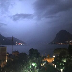 Irrfan Khan Instagram - View from the room . Lightning illuminated the sky and the lake #thesongofscorpions #anupsingh @shahaf_films @saskia_vischer #lightning #lugano #switzerland