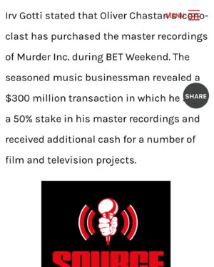 Irv Gotti Instagram - Thank You @thesource and @shawnxgrant for the love. Some truly exciting times coming for me and @visionaryideas and @murderincrecords Everyone stay tuned. A lot of content from me coming your way. Love. And thanx to my partner @olivierchastan and @thisisiconoclast Let’s Goooooo!!!!