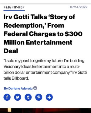 Irv Gotti Instagram - Pretty dope story Billboard ran. Speaking of my redemption. If y’all have a min. Scroll and read it. It’s pretty dope. thank you. @billboard & Darlene @Bukola.Baby