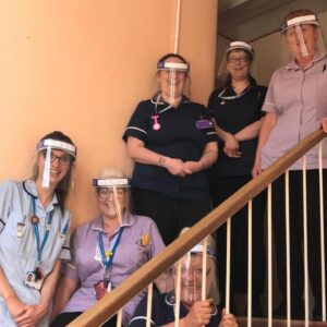 Isaac Hempstead-Wright Instagram - Very glad to see the visors helping out Maidstone Community Nursing Team! We have spent the day at @speedscreen_ assembling more for lots of different teams across the UK. 
Note to self: remember to remove visor when eating a sandwich. #stayathome #protectthenhs #savelives