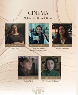 Isabel Abreu Instagram - Obrigada ao júri, à @sicoficial e à @carasportugal por esta nomeação.
 
Obrigada @tiagodoe por me teres dado este filme para fazer. Obrigada por me darem estas palavras e esta história @tiago_rodrigues_teatro e @tiagodoe .
Obrigada a todas as actrizes e actores que fizeram este filme. Obrigada EQUIPA maravilha. Obrigada Meimão que nos  fez sentir em casa durante 2 meses. 
Obrigada @ezequielsousa69 por nos trazeres estes cães que nos encheram de amor. Não podia estar melhor acompanhada.  Portugal tem actrizes tão incríveis ❤️ 

@leopardofilmes 
@alfama_films 
@artistglobalmanagement 
@globosdeouro 

#cinemaportugues