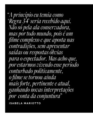 Isabela Mariotto Instagram - Isabela Mariotto (@isabela_mariotto) é um daqueles nomes que precisam ressoar por aí. Após ganhar o prêmio máximo do Festival de Locarno com o filme "Regra 34", que marca sua estreia no cinema, a atriz paulistana começou o ano em destaque também aqui no país participando da segunde temporada do seriado As Five, em exibição no GloboPlay. Cria do Teatro Oficina que encontrou na internet uma maneira de mostrar seu trabalho em um momento em que a cultura sofria duramente no país, Isabela também está se preparando para gravar um longa-metragem que levará do Instagram para as telonas a personagem Tina, a icônica e polêmica personagem que interpreta no perfil A Vida de Tina (@a.vida.de.tina). Nós conversamos com a atriz e você confere em nosso site. O link está na bio!

#arte #artebrasileira #art #cinema