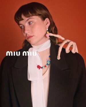 Ísadóra Bjarkardóttir Barney Instagram - a dream came true this summer… 💊🪷 heaps and heaps of thanks to a magically real team, and a precious project to match. for letting me play and look through the looking glass, my deepest gratitude xx

jewelry by @miumiu in collaboration with #NathalieDjurbergHansBerg @hans_berg ⭐️

photographed by @julienmartinezleclerc ⭐️

styled by @lottavolkova ⭐️

#MiuMiu
#MiuMiuFW22