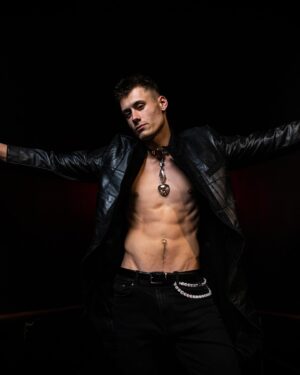 Isaiah Campbell Instagram - Vamp Hours 🧛‍♂️🩸

Photography- @josealexzander 
Designer- @josealexzander
Brand- @loveforupcycling