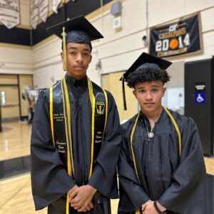 Isaiah Russell-Bailey Instagram - How it’s going vs How it started (3rd pic is from my 8th grade graduation)🎓

#ShakaAndMazzi #Classof2023 #Graduation