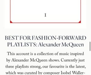 Isobel Waller-Bridge Instagram - Thank you @alexandermcqueen for inviting me to curate this playlist for you ♥️

Link in bio 💌