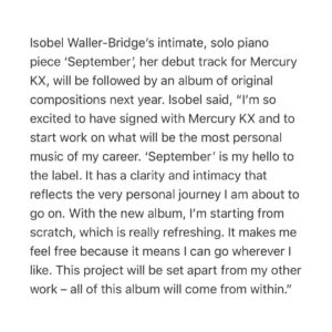 Isobel Waller-Bridge Instagram - Over the moon :) thank you @mercurykx 🖤 I can’t wait to start this journey 🌱