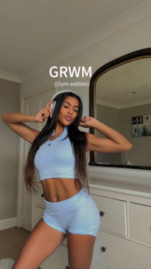 Izzy Fairthorne Instagram - GRWM gym edition 🩵 @freetrain 
#grwm #gymfits #partner