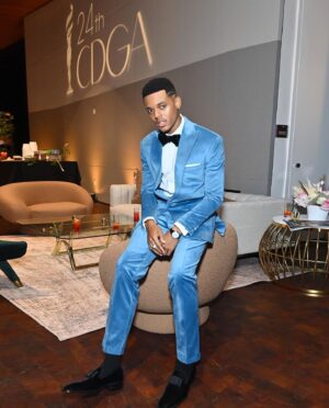 Jabari Banks Instagram - 24th @costumeawards so you know we had to do it to em 🧊 

Stylist: @apuje 
Tuxedo: @grayscaleic 
Shoes: @dsquared2 
Watch: @omega 
Rings: @davidyurman