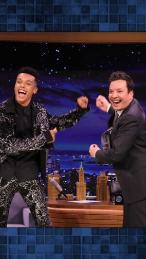 Jabari Banks Instagram - Bel-Air’s @jabaribanks & Jimmy break out in the Carlton! 🕺🕺 #FallonTonight
