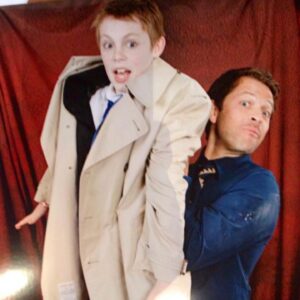 Jack Champion Instagram - Almost 10 years ago this was a lot easier for @misha 🤣

Story time: My mom and I were huge  @cw_supernatural fans. Like HUGE. I cosplayed Dean and Castiel for years and we even were lucky enough to go to a convention. 8 year old me never would have dreamed that I would one day be attending an awards show (where a movie I was in was nominated! 😱) AND get to hang with the legend that is Misha Collins! Thank you for being a great role model and putting up with my mom fangirling. Castiel!! 

@criticschoice  #spnfamily #supernatural