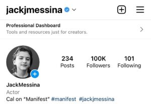 Jack Messina Instagram - I can’t explain how grateful I am for this milestone. I could have never done it without all of you and I never would have thought I would come this far as an actor of this age. Thank you to everyone who watches manifest. Thank you to everyone who supports me and I said it once and I will say it again thank you 🙏 🎊 @manifestonnetflix