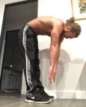 Jack Perry Instagram - This is partially to keep myself accountable, but also because I am a full on believer now in @ddpyoga . I’ve been stiff as a board my whole life and never been able to touch my toes, so I decided I’d take this time to really go for it. It took three DDPY sessions, and I’ve finally done it. (It still hurts a lot if you couldn’t tell by my face.) My back still looks like a heap of trash, and I’ve got a lot of work ahead, but I’m looking forward to it now, and I can 100% say it’s not all hype. Give it a try! #ddpyoga #ddpy #yoga
