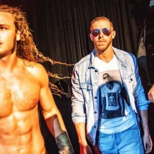 Jack Perry Instagram - This actually won’t be the first time I’ve teamed up with @orangecassidy . We’ve joined up once before for a ten man tag, and we’ll be looking to keep our winning streak alive tomorrow. #freshlysqueezedOC #coldpressedJB #pwg @aewontnt