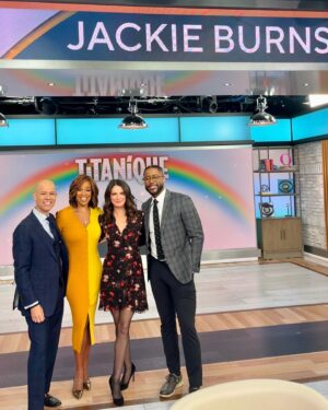 Jackie Burns Instagram - Not a bad way to start my morning!Thank you @cbsmornings for having me to chat all things @titaniquemusical.  @gayleking @vladduthierscbs  @nateburleson are the dream team! Genuinely had the best time sitting down and sharing some laughs.🚢♥️
•
•
I lived my best @reesewitherspoon and @jenniferaniston on @themorningshow life!🤪