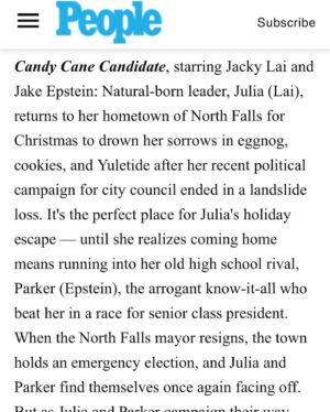 Jacky Lai Instagram - “Winning isn’t everything”

Watch political Julia Chen face off her high school rival in #CandyCaneCandidate on DEC 20th @lifetimetv 🎁 

#ItsAWonderfulLifetime