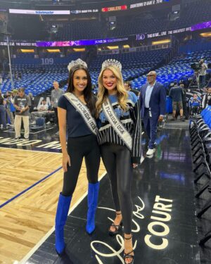 Jaclyn Stapp Instagram - Bringing the magic to the court! @orlandomagic 🏀✨ Thank you Orlando magic for having our @missflusa @missflteenusa as guests. Fun night and electrifying win!  #OrlandoMagic #Nbaplayoffs #Missflusa @carolineedixon  @shar.nelsonn