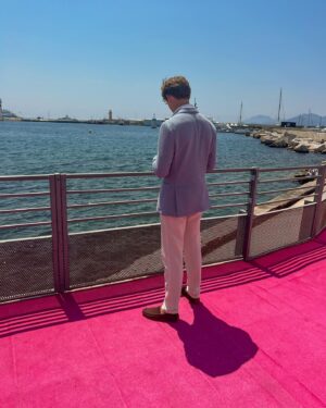 Jacob Moran Instagram - Cannes, France 
.
. What a time, got to view the @newshoesfilm in the @americanpavilion at Cannes and attend the @asteroidcity premier 🙌
.
.
. Styled by- @margo_holder 
.
.#cannes2023 #cannesfilmfestival #americainpavilion #cannesfrance #newshoesfilm #asteroidcity