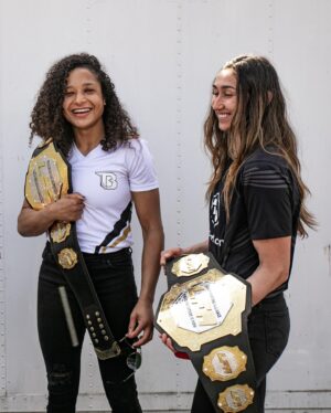 Jacqueline Cavalcanti Instagram - Friendly reminder that we’re two for two on @lfafighting title fights this year 😏
@jacqueline.cavalcanti won the bantamweight championship belt back in April, and @sabinamazo brought the flyweight belt home for a SECOND time last Friday. Safe to say Sabina owns that division.

These girls are developing as more well-rounded fighters every single day, and we can’t wait to see what is possible for both of them.

Jacqueline will be making her first @ufc appearance soon… Stay tuned.

📸: @emilsmarie 
______________________________

Lembrete amigável de que somos dois a dois nas lutas pelo título do @lfafighting esse ano.
@jacqueline.cavalcanti conquistou o cinturão dos pesos-galos em abril, e @sabinamazo levou o cinturão dos pesos-moscas para casa pela SEGUNDA vez na última sexta-feira.

Essas meninas estão se desenvolvendo como lutadoras mais completas a cada dia, e mal podemos esperar para ver o que é possível para ambas.

Jacqueline irá fazer sua primeira aparição no @ufc em breve… Fique ligado.
‌
‌
‌
#BlackHouseMMA #LFAChampion #fightlikeagirl #flyweightchampion #bantamweightchampion #femalefighter #victory #titlefight #mmachampion #ufcfighter #combatsports #mixedmartialarts