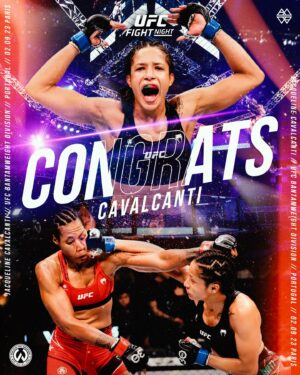 Jacqueline Cavalcanti Instagram - Congratulations @jacqueline.cavalcanti !

Last night , the Portuguese Cavalcanti won her UFC debut, winning by unanimous decision in front of the Parisian fans at the Accor Arena, in Paris. Without doubt at first of many victories of Cavalcanti within the company, this is just the beginning…
——————
🇵🇹 Parabéns Jacqueline Cavalcanti!

Na noite de ontem, a portuguesa Cavalcanti fez sua estreia no UFC, vencendo por decisão unânime diante do público parisiense na Accor Arena, em Paris. Sem dúvidas a primeira de muitas vitórias de Cavalcanti dentro da empresa, isso é só o começo…
——————-
🇪🇸 Enhorabuena Jacqueline Cavalcanti!

Anoche, la portuguesa, Cavalcanti, hacía su debut en UFC, obteniendo la victoria por decisión unánime ante el público parisino en el Accor Arena de París. Sin duda la primera de muchas victorias para Cavalcanti dentro de la compañía, esto solo comienza…

@arturwilliaml @boltwrestling @drjasonpark 

#jacquelinecavalcanti #ufcparis #bantamweight #ufcbrasil #femalemma #ufc