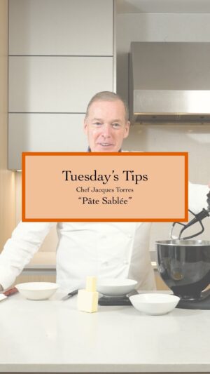 Jacques Torres Instagram - It’s time for Tuesday’s Tips with Chef Jacques Torres! Today, Chef Jacques shows you how to make a perfect Pâte Sablée. Top it with pastry cream and fresh fruit for a delicious treat. Bake at 350°F (175°C) for 20 minutes, until golden brown. Happy baking! 🍓🥧 

#TuesdaysTips #ChefJacquesTorres #PâteSablée #BakingTips #DeliciousDesserts