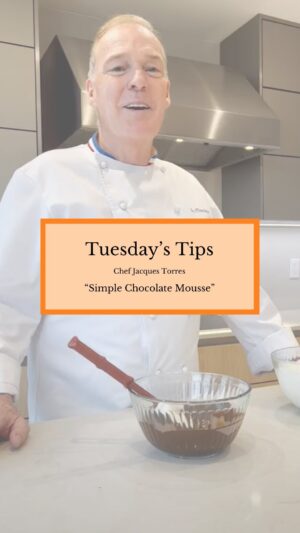 Jacques Torres Instagram - Indulge in Tuesday’s Tips with Chef Jacques Torres! 🍫✨ This week, he reveals the art of crafting the parfait chocolate mousse that’ll elevate your dessert game to new heights. We hope you enjoy!