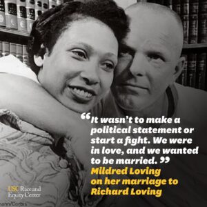 Jacqui Lewis Instagram - 57 years ago my marriage would have been illegal. On this Loving Day, we celebrate the power of love that knows no bounds. John and my interracial marriage stands on the shoulders of the Loving decision, a landmark ruling by the Supreme Court on June 12, 1967, that affirmed our right to love freely and fully thanks to Mildred and Richard Loving’s bravery and conviction.

Today, as rights that were long fought for are being threatened and stripped away across the country, we have to ask ourselves- what kind of world do we want? What world are we creating? Is it a world in which only white, cis people (and mainly men) are valued? Where whiteness and “blending in” are paramount? I reject that world. I reject it because there is so much beauty in the diversity with which God created us.

I think it is SO fitting that #LovingDay occurs during Pride Month because, indeed, Love is Love is Love is Love is LOVE—unconditional, unapologetic, and unstoppable. 

Here’s to the beauty of our diverse love stories and the unbreakable bond that unites us all. ❤️ 

#LovingDay #LoveIsLove #UnbreakableBond #InterracialMarriage #GodIsLove #FaithfullyLGBT #FreeToLove #TodayInHistory  @middlechurch @aclu_nationwide @uscraceequity #aclu