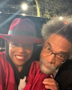 Jacqui Lewis Instagram - It might have been 1991 when I first met Dr. West. An AAR meeting likely. And for all these years, Brother West greets me with that big-brother I see you trying hard lil sis energy. Kindness. Affirmation. Even some joy. Outside of presidential politics, in every context-in the streets, in the church, in the academy—this brother gives me Ubuntu. He sees me, recognizes me. How potent is that. Can we all give that power to each other? See each other’s super powers and prickly bits. Celebrate. Encourage. 

So here we are, outside after some slamming worship at Yale, glowing from Bishop Barber’s sermon. Bad lighting. Grainy pic. Not a great selfie angle. BUT that joyful recognition from one tired love warrior to another. 

If you want to get in the middle of it with me- if you want to find your place, your voice in the movement for peace and justice for all around the globe, join me at the Freedom Rising Conference April 26-28 in NYC. In person and digital tickets are still available at www.freedomrisingconference.com and more at link in bio. 

#LovePeriod #ProgressiveChristianity #ProgressiveFaith #FierceLove #CornelWest #HealTheWorld #FreedomRising @middlechurch