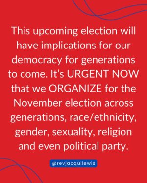 Jacqui Lewis Instagram - We are just about a week away from Freedom Rising: You. Move. The. World. 

I cannot WAIT to share space with our incredible lineup of guests including William Barber, V Ensler, Valarie Kaur, Gabby Bernstein, and Cole Arthur Riley. 

Join us April 26-28 in New York or digitally. Let’s get ready for the election. Let’s prepare to vote for Love. Let’s heal the world.

Tickets at www.freedomrisingconference.com

#VoteLove #LovePeriod #FierceLove #ProgressiveFaith #SaveDemocracy