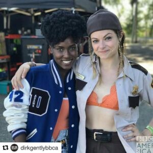 Jade Eshete Instagram - #Repost @dirkgentlybbca (@get_repost)
・・・#rideordie #dghda #season2 #partnersincrime #kindasorta 😝
Holistic detectiving is 80% detective work, 30% waiting for the unpredictable tangents of chance and fate to intertwine. #DirkGentlyBBCA
