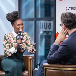 Jade Eshete Instagram - Had such an AMAZING time @buildseriesnyc with @rickycams !!! So much 💕💕💕to the #glamsquad for getting this #fall #floral inspired look together:
Makeup; @dilokritbarose 
Hair: @takishahair 
Outfit: @zara
-
-
-
#aolbuild #buildseries #nyc #dirkgently #farahblack #glowup  #blackgirlmagic #workingactor #hustlehard