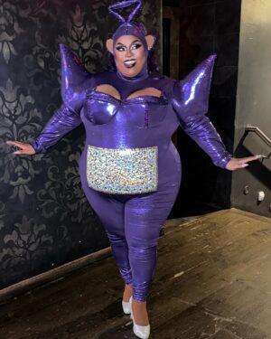 Jaidynn Diore Fierce Instagram - C’mon Teletubbie!!! TELEPORT US TO MaRs 🚀 🌍 🏳️‍🌈 Happy Pride from Ms Tinky-Winky Diore Fierce  @teletubbieshq @flipphoneevents @planettammie #Jaidynndiorefierce #dragrace #rupaulsdragrace 
.
.
.
Full look designed and Sewn by @jaidynnfierce 🧵🪡